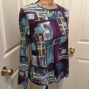 Westbound Sz M abstract print 3/4 sleeve blouse